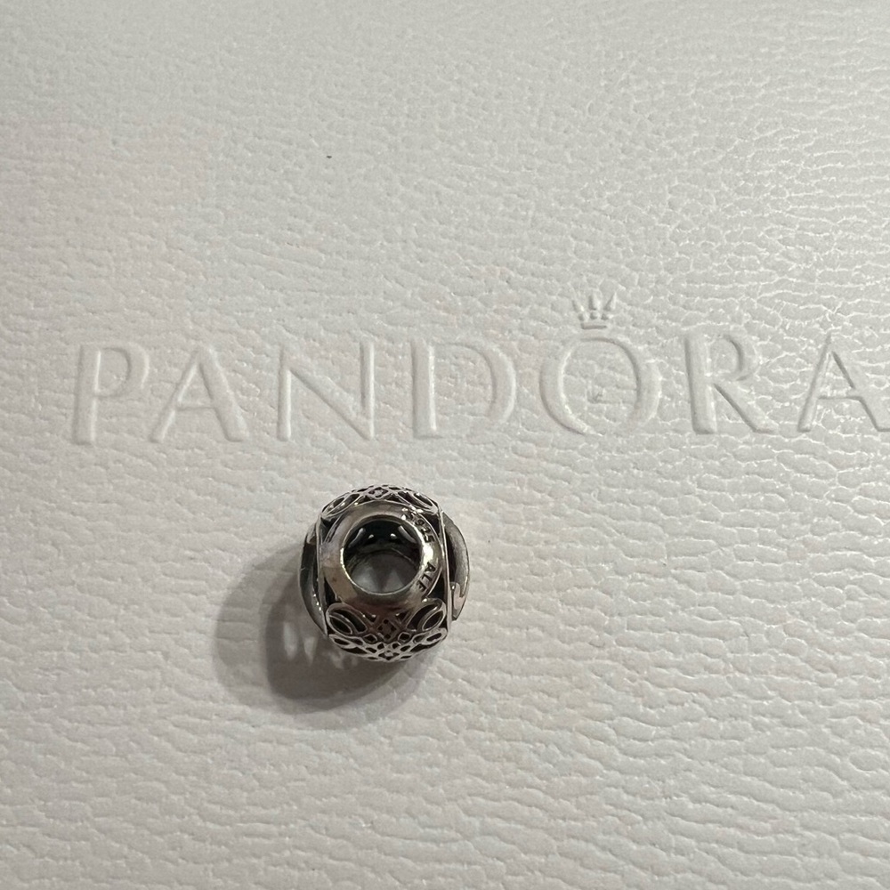 Authentic Pandora Silver Initial 'A' Charm with Crystals - Picture 3 of 3